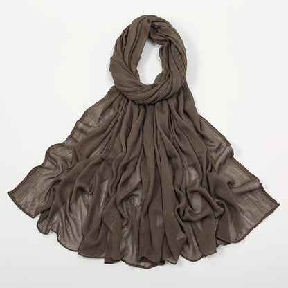 New Arrival Crinkle Rayon Hijab Women Muslim Scarf Shawls Solid Headscarf Wraps Big Size Plain Islamic Turban Headbands Foulard