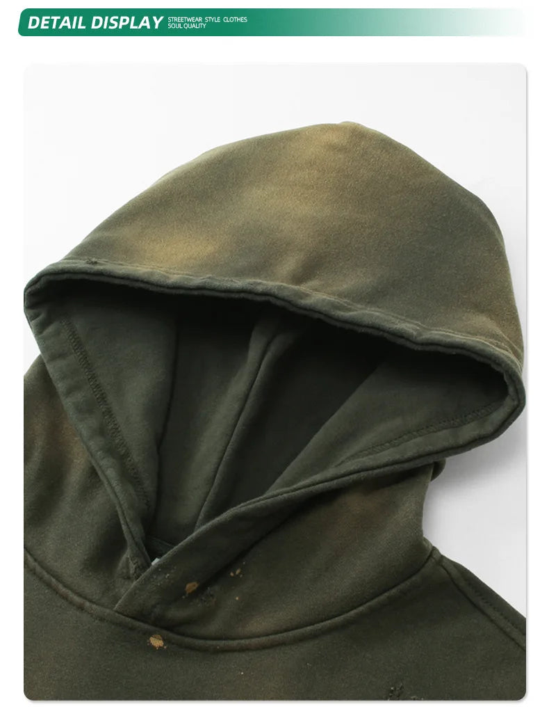 Custom LOGO2024 autumn and winter 450g cotton polyester terry old men's and women's street suits oversize loose washing hoodie
