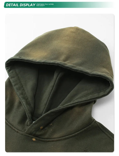 Custom LOGO2024 autumn and winter 450g cotton polyester terry old men's and women's street suits oversize loose washing hoodie