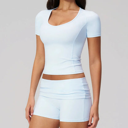 Summer 2PCS Tracksuits Yoga Suit Female Fitness Suit Running Workout Tops Shockproof Crop Sports Top Athletic Wear Sports Suit