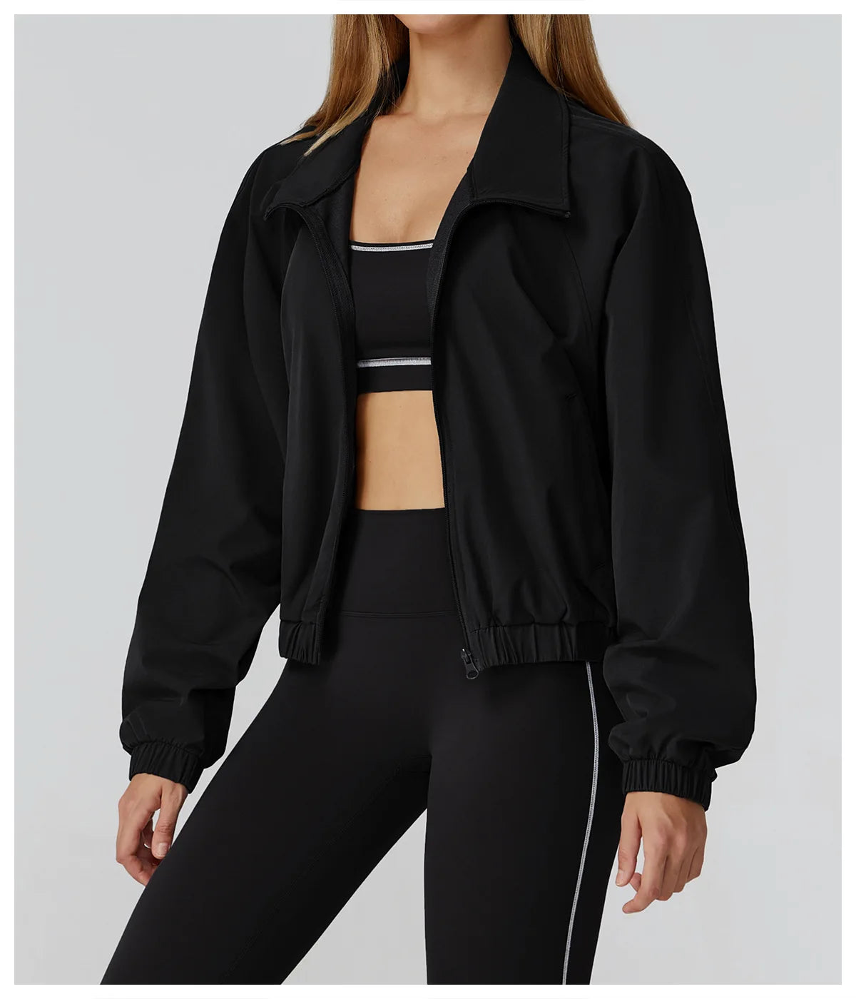 3PCS Yoga Set Women Workout Set 2 Pieces Sportswear Yoga Suit Gym Clothing Fitness Zipper Long Sleeve Sports High Waist Leggings