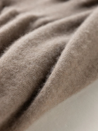 CHICUU Women 100% Cashmere Dresses V-neck Waist Cinching Dresses Autumn Winter Office Lady Grace Luxury Cashmere Knitwear