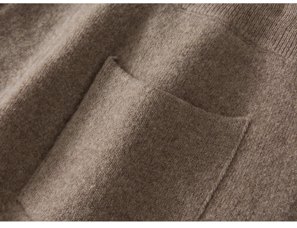 Men's Wool Pants Elastic Waist 2025 Autumn Winter Thick Casual Cashmere Trousers 100% Merino Wool Knitted Mid Seam Sport Pants