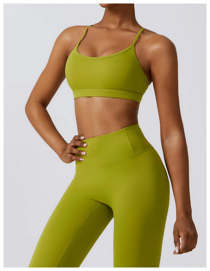 Women 2/3pcs Workout Outfits Yoga Sets Sportswear Gym Workout Clothing Tracksuit High Waist Leggings and Stretch Sports Bra