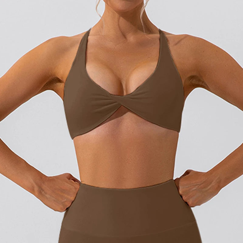 Summer Sexy Gym Top Women Crease Sports Bra Running Back Cross Yoga Bra Breathable Sports Underwear Women Fitness Workout Top