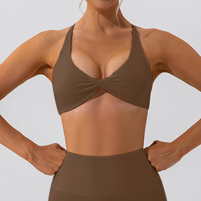 Summer Sexy Gym Top Women Crease Sports Bra Running Back Cross Yoga Bra Breathable Sports Underwear Women Fitness Workout Top
