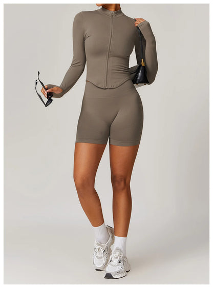 Seamless Athletic Wear Women's Clothes 2 Pieces Yoga Set Workout Sportswear Gym Clothing High Waist Leggings Fitness Sports Suit
