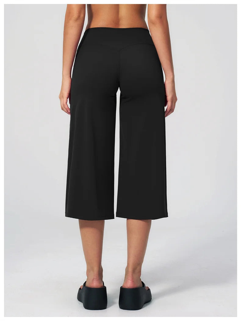 TRY TO BN Wide Leg Yoga Medium Pants Women Naked Feel High Waist Tummy Control Buttery Soft Gym Fitness Running Workout Bottoms