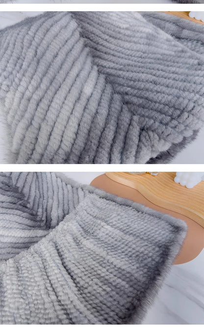 New mink woven women's scarf autumn and winter twill shawl warm herringbone scarfs fur Knitting high quality fishtail Scarves