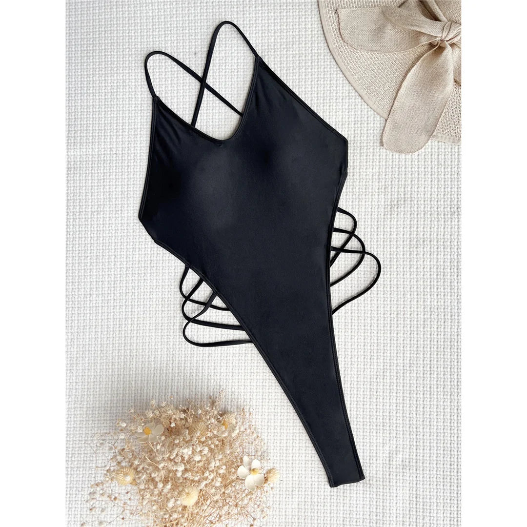 S- XL Extreme Mini Micro Thong Strappy Women Swimwear One Piece Swimsuit Female Backless Monokini Bather Bathing Suit Swim V3938