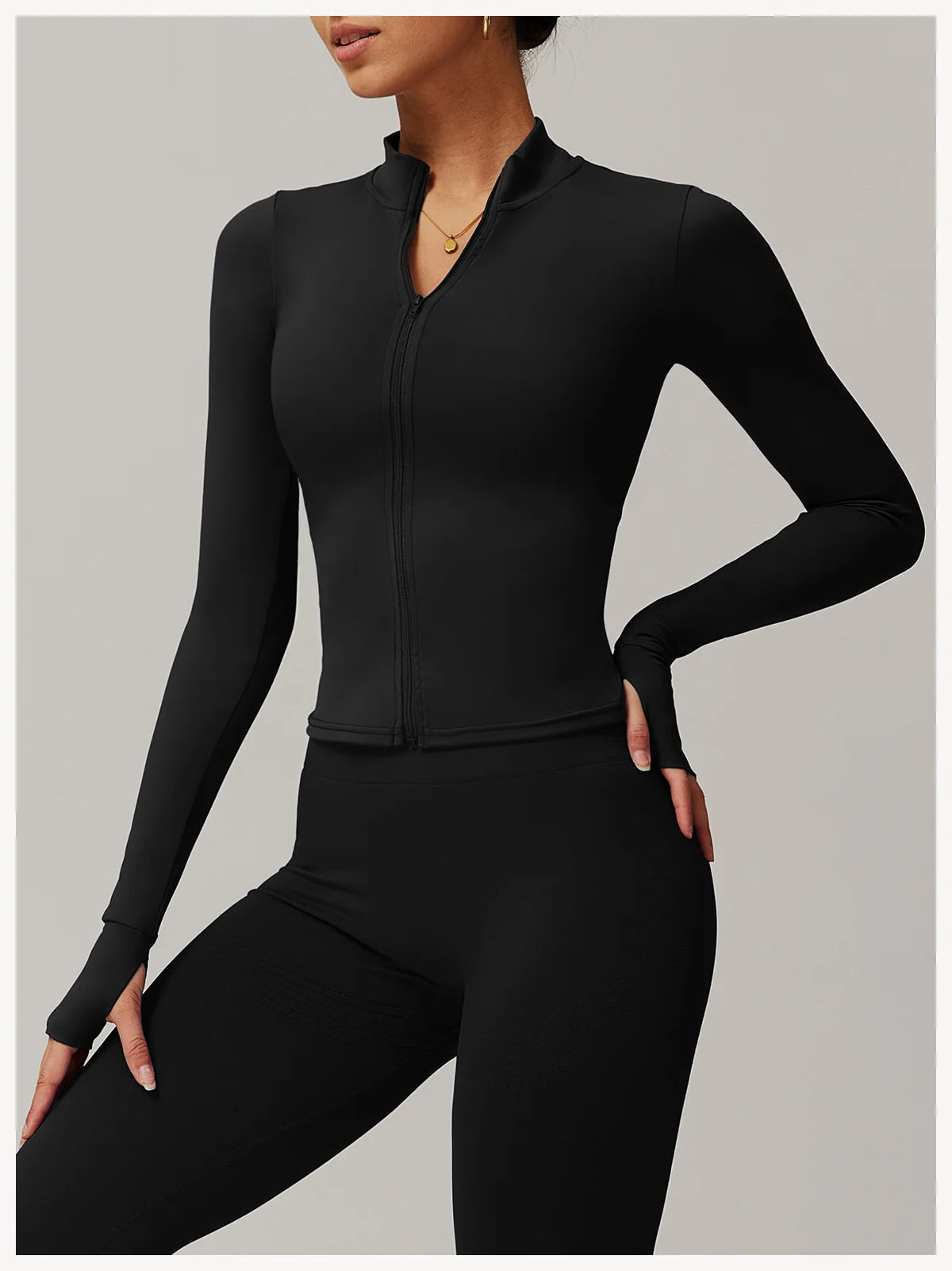 Yoga Shirts For Women Zipper Long Sleeve Fitness Jacket Running Gym Clothes Workout Dry Fit Breathable High Elastic Sports Top