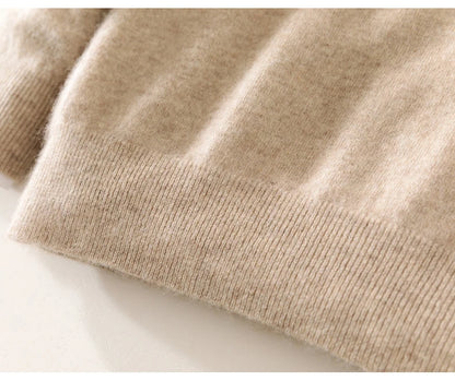 High-end 100% Cashmere Pullover for Men Mock Collar Thick Sweater Autumn Winter Knitted Jumper Warm Clothing Smart Casual Top