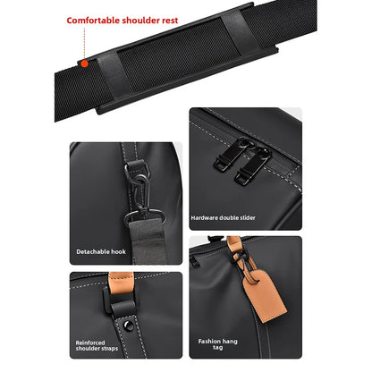 Custom Large Capacity Travel bag Totes Waterproof Crossbody Bag Man  Leather Travel Bag Handheld Bag print logo Business Handbag