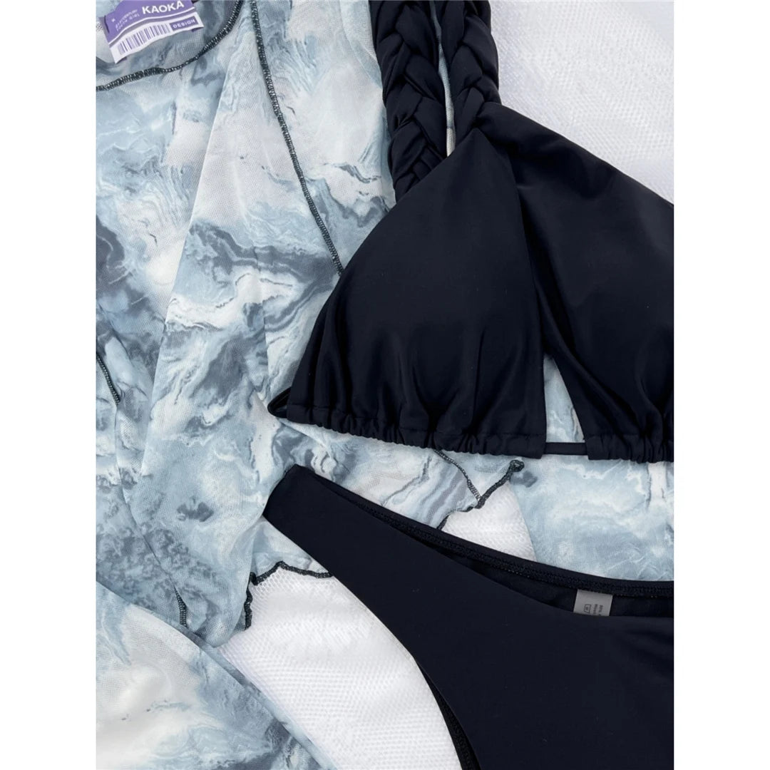 Sexy Cut Out One Shoulder Brazilian Bikini Women Swimwear Female Swimsuit Two-pieces Bikini set Bather Bathing Suit Swim V4515