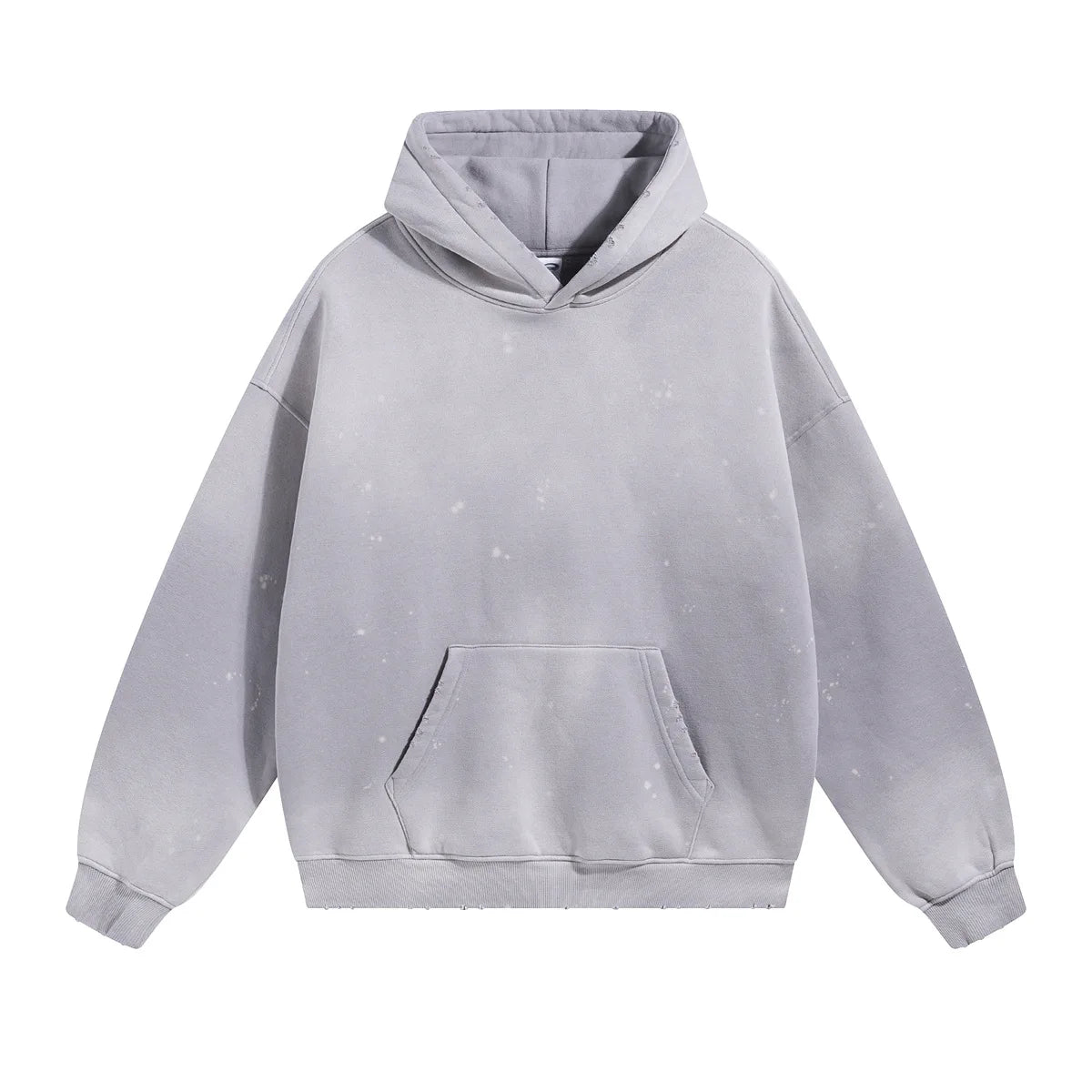 Custom LOGO autumn winter men's women's new white spray dyeing washing water 360G velvet cotton polyester sweatshirt sweatpants