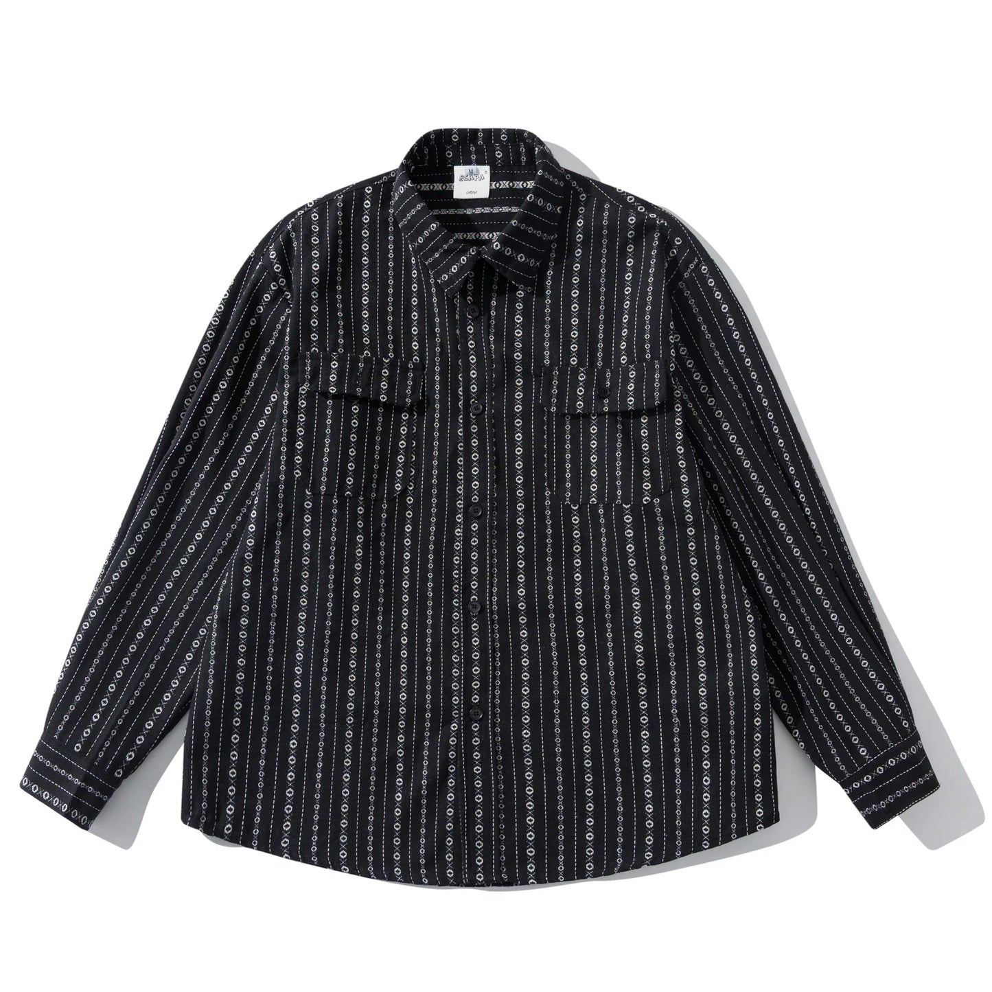 2026 New Japanese Retro Amekaji Ethnic Style Striped workwear shirt for men and women, loose artistic youth long sleeved shirt