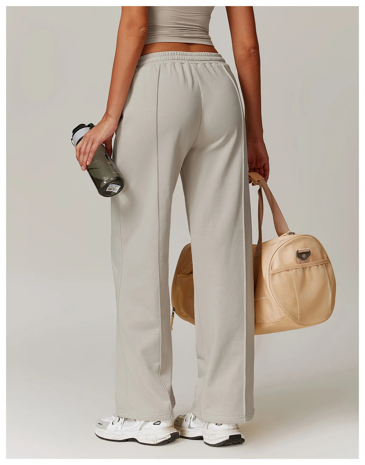 Hearuisavy Winter Pocket High Waist Jogger Sports Pants Female Fitness Gym Pants Casual Loose Sweatpants Wide Leg Trousers
