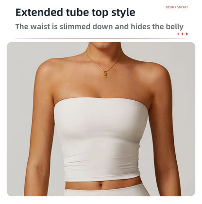 Custom LOGO Women's Strapless Tube Top Sexy Back Sports Underwear Women's Shockproof Quick-Drying Fitness Yoga Top
