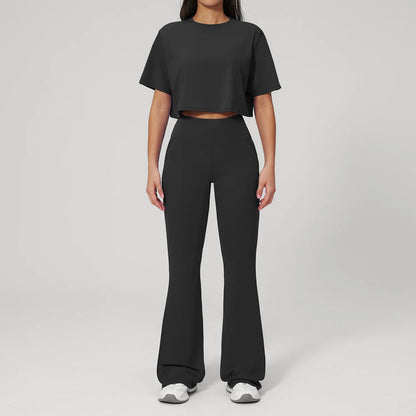 Custom LOGO women's yoga clothes, short sleeves, tight quick-drying trousers, fitness clothes, high-intensity sports suits