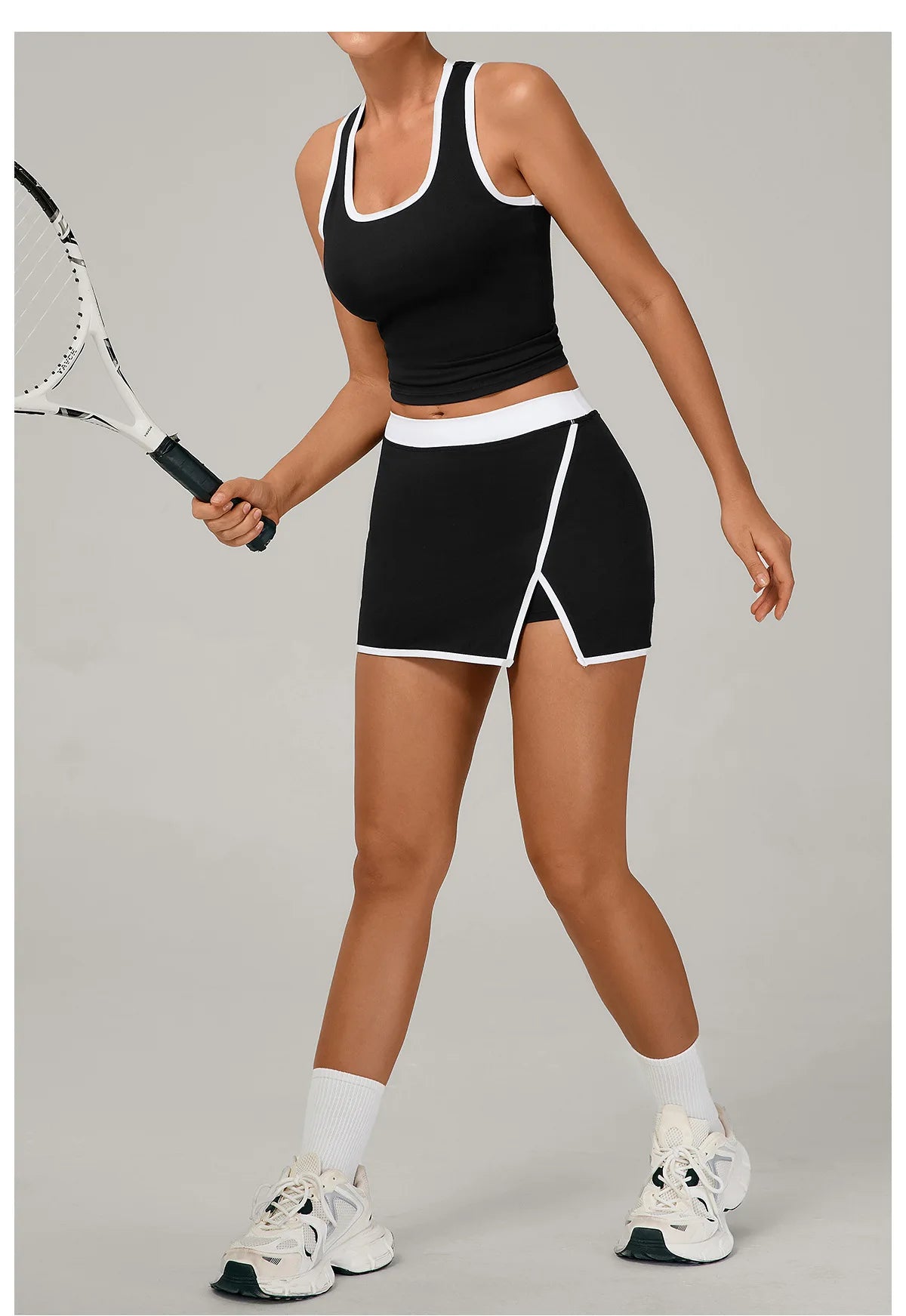 Women Tracksuit 2PCS Yoga Set Sexy Sport Bra High Waist Yoga Short Skirt Gym Clothes Fitness Sleeveless Workout Suit Sporstwear