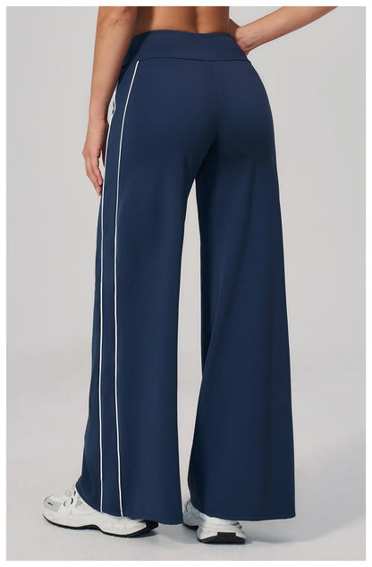 Yoga Pants Women High Waist Wide Leg Trousers Tummy Control Straight Workout Sports Pants Female Casual Fitness Bell-bottoms