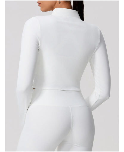 Summer Women Gym Zipper Long Sleeve Jacket Outdoors Workout Yoga Top Female Slim tight Clothes Women Quick-Dry Sportswear